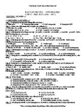 Bài tập chương  Môn Hoá học lớp 11 - Học kỳ I (năm 2016  2017)